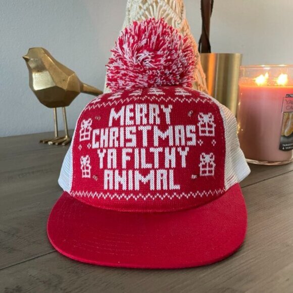 NEW Adult Light Up Merry Christmas Ya Filthy Animal Trucker Hat - Picture 1 of 8
